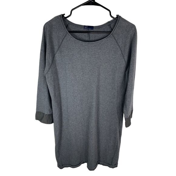 Gap Womens Gray 3/4 Sleeve Tunic Dress Large Cotton Blend - Picture 1 of 8